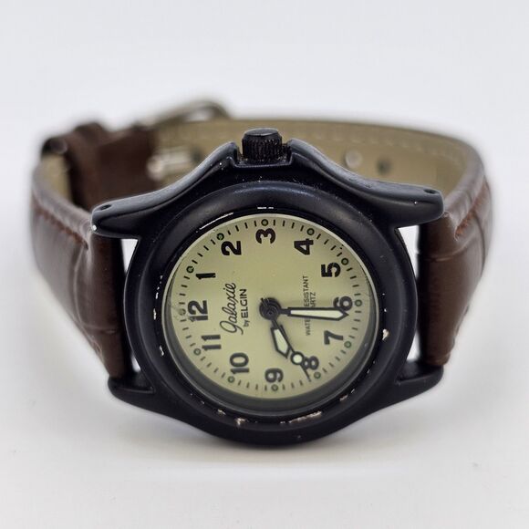 Galaxie By Elgin Women's Watch 26MM Cream Dial New Brown‎ Leather Bands Battery - Picture 5 of 12